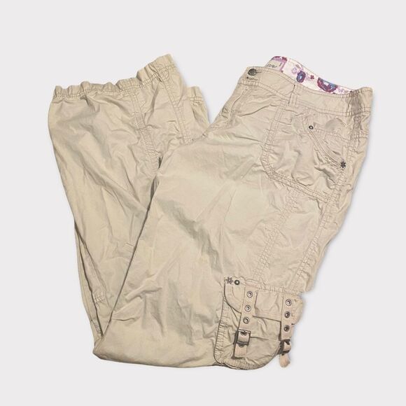 Esprit Beige Tan Wide Leg Cargo Flap Pocket Y2K Pants - Picture 1 of 8